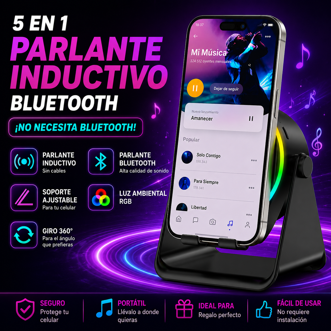 PARLANTE PORTATIL"RGB"